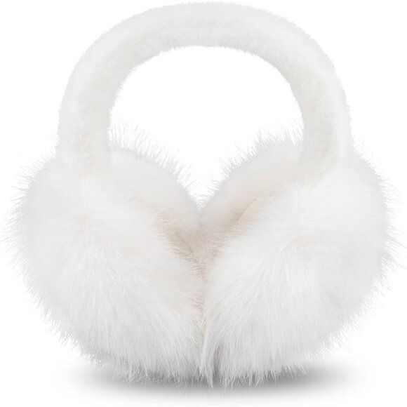 Women Girls Faux Fur Earmuffs Warm Winter Foldable Cozy Fashion Accessory